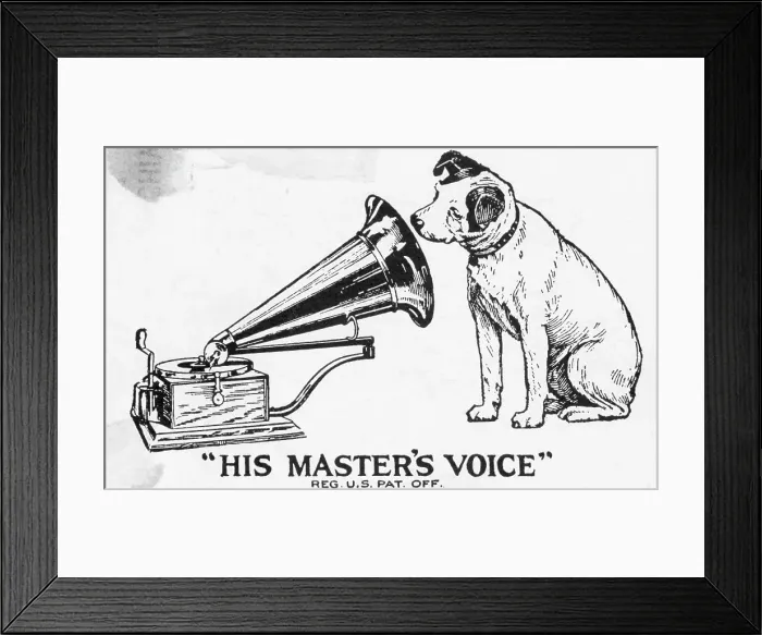 Framed Print : His Master's Voice RCA Advertisement Framed Print : His Master's Voice RCA Advertisement