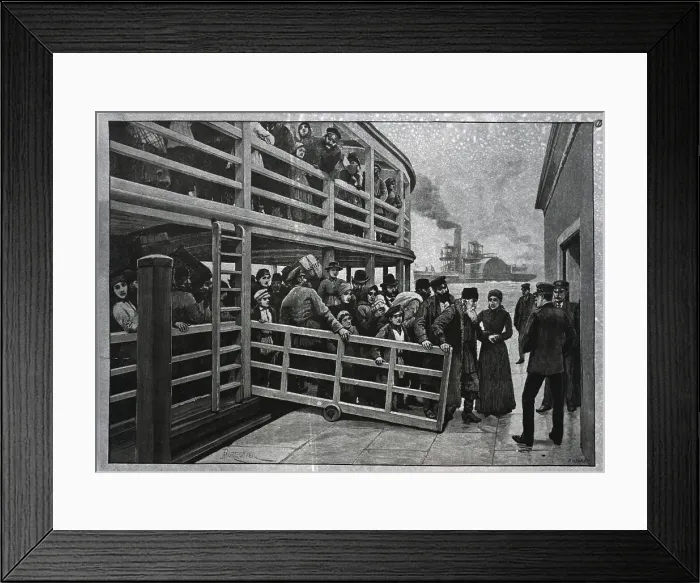 Framed Print : Russian Emigrants Landing In New York Framed Print : Russian Emigrants Landing In New York