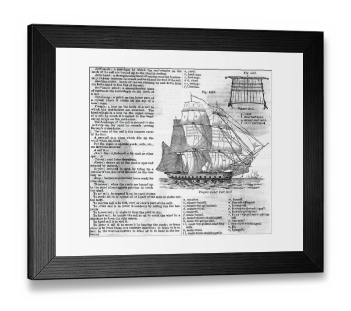 Framed Print : Frigate Under Full Sail