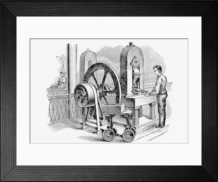 Framed Print : Scene In The U.S. Mint-Stamping Machine Framed Print : Scene In The U.S. Mint-Stamping Machine