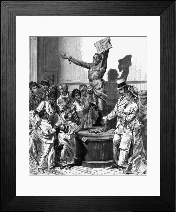 Framed Print : Group Admiring Statue Of Freed Slave Framed Print : Group Admiring Statue Of Freed Slave
