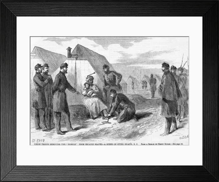 Framed Print : Union Troops Removing Chain From Slave