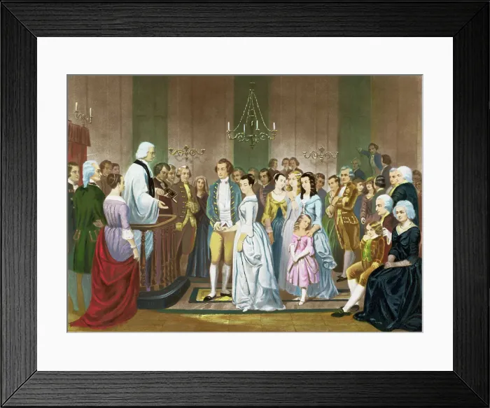 Framed Print : Wedding of George and Martha Washington, 1758 Framed Print : Wedding of George and Martha Washington, 1758