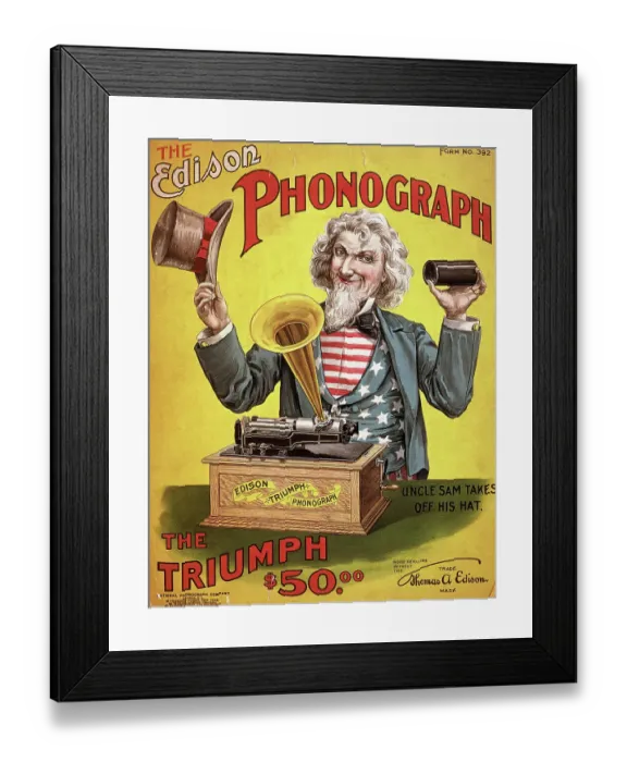 Framed Print : Edison Triumph Phonograph Poster Framed Print : Edison Triumph Phonograph Poster