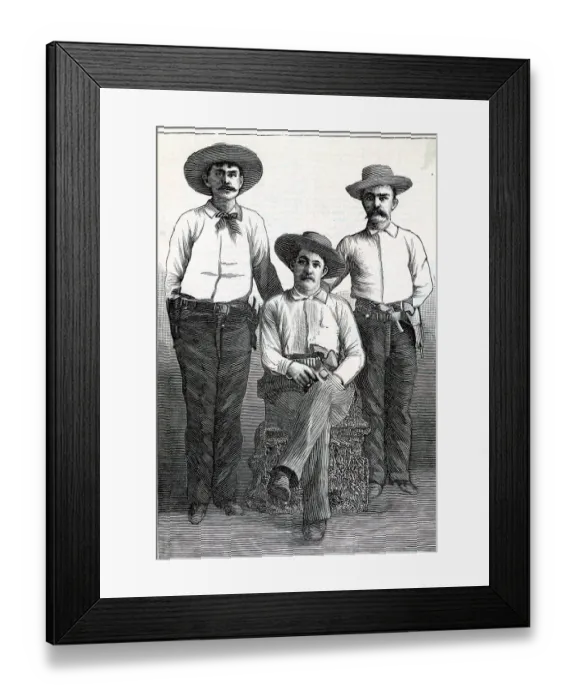 Framed Print : Three Cowboys In Print Article