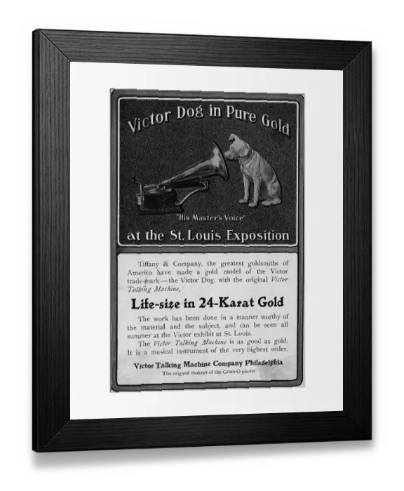 Framed Print : Ad For Victor & Co. Exhibit
