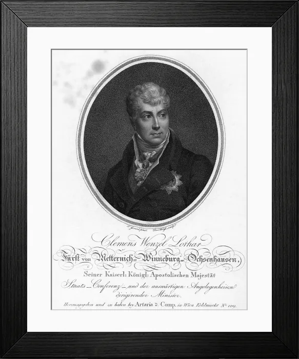 Framed Print : Portrait Of Prince Clemens Metternich Framed Print : Portrait Of Prince Clemens Metternich