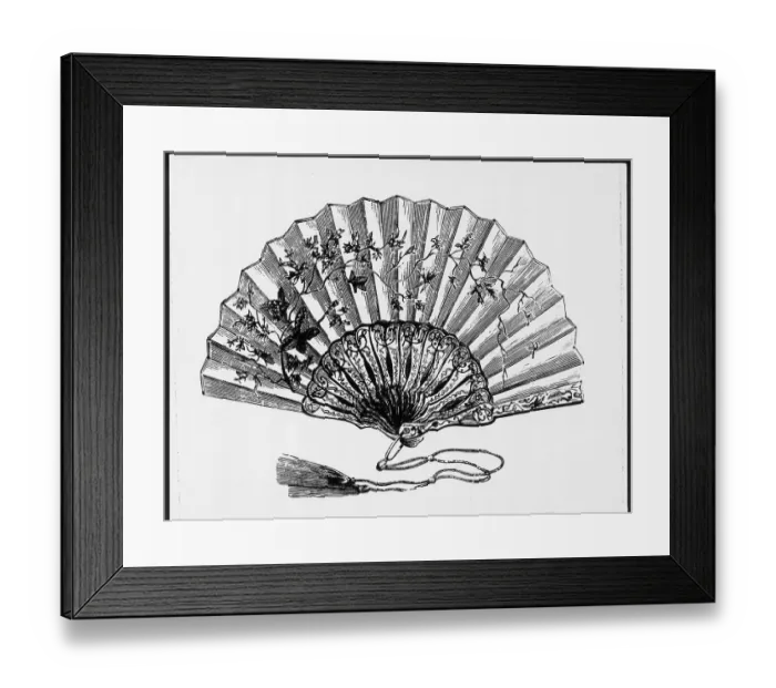 Framed Print : Woodcut Of Japanese Fan Framed Print : Woodcut Of Japanese Fan