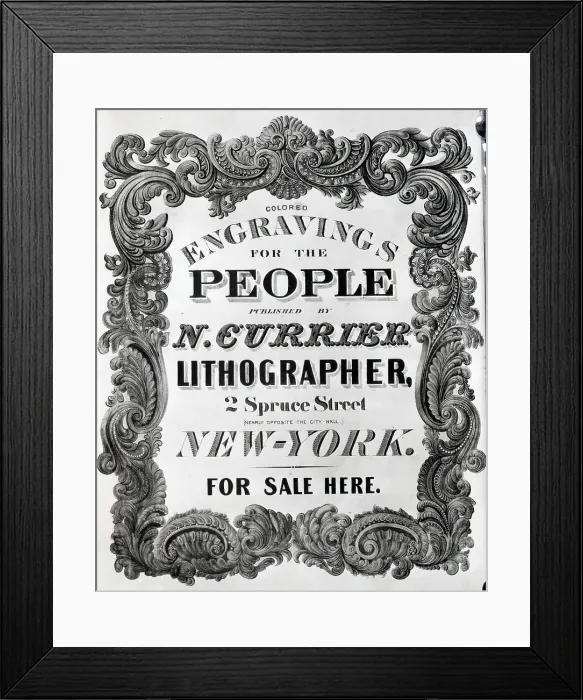 Framed Print : Advertisement for Lithograph Shop Framed Print : Advertisement for Lithograph Shop