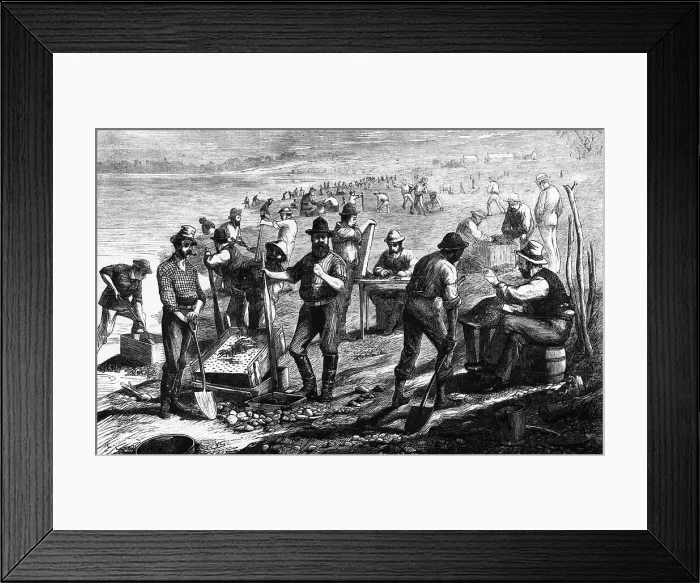 Framed Print : Men Washing For Diamonds Framed Print : Men Washing For Diamonds