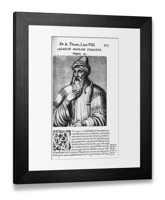 Framed Print : Portrait of Saladin, Sultan of Egypt and Syria Framed Print : Portrait of Saladin, Sultan of Egypt and Syria