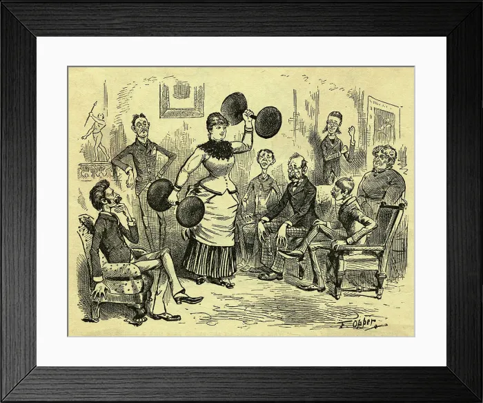 Framed Print : Cartoon Of Woman Lifting Dumbells Framed Print : Cartoon Of Woman Lifting Dumbells