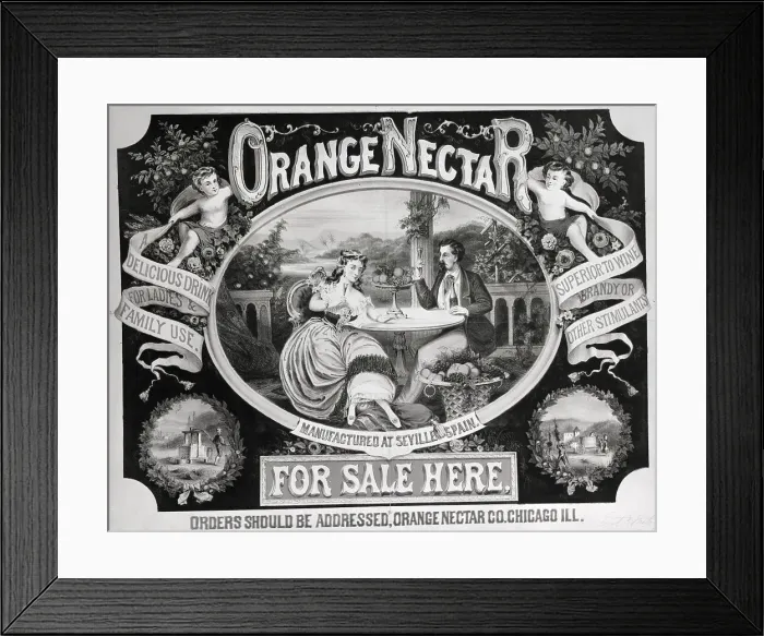 Framed Print : Advertising Poster For Orange Nectar Framed Print : Advertising Poster For Orange Nectar