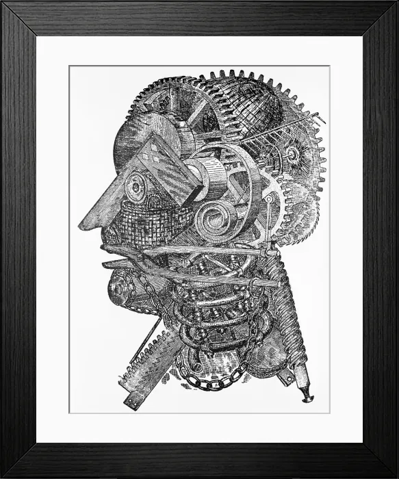 Framed Print : Illustration After The Inventor's Head by William Mason Framed Print : Illustration After The Inventor's Head by William Mason