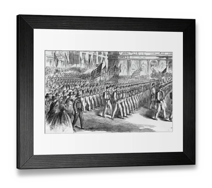 Framed Print : Troops Leaving New York;Civil War;Illust Framed Print : Troops Leaving New York;Civil War;Illust