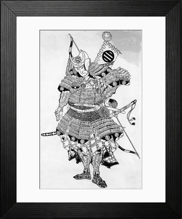 Framed Print : Illustration of a Japanese Samurai in 19th Century Framed Print : Illustration of a Japanese Samurai in 19th Century