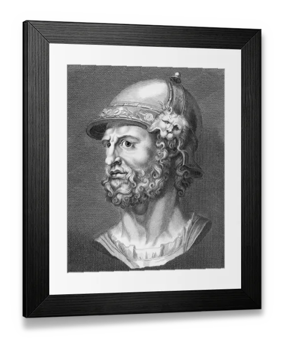 Framed Print : 18th-Century Engraving of a Bust of Mars Framed Print : 18th-Century Engraving of a Bust of Mars