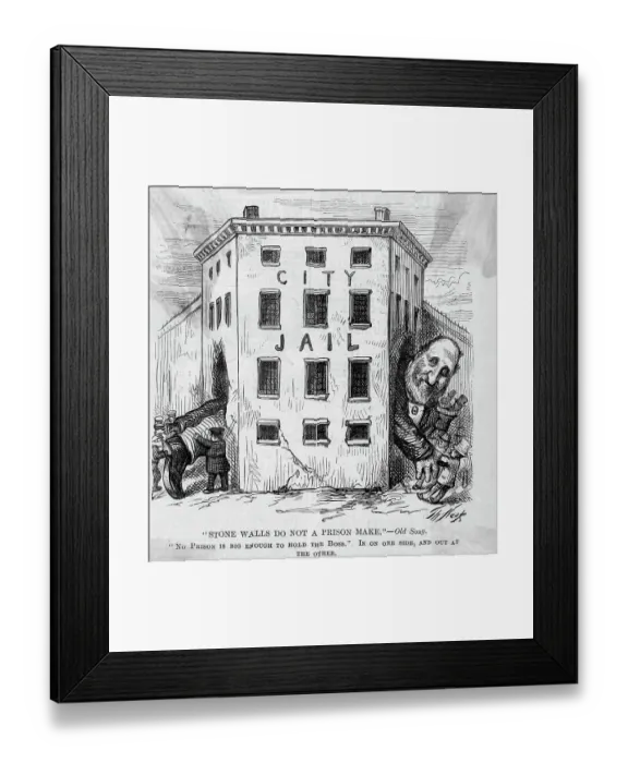 Framed Print : Cartoon Of Tweed In And Out Of Jail Framed Print : Cartoon Of Tweed In And Out Of Jail