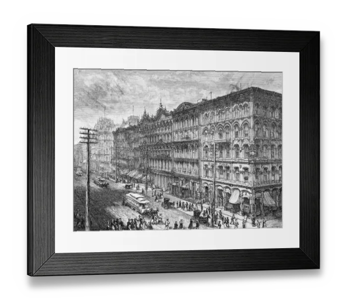 Framed Print : State Street 1880 Chicago Illustration Framed Print : State Street 1880 Chicago Illustration