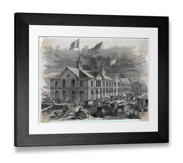 Framed Print : Early Illustration Fulton Fish Market Framed Print : Early Illustration Fulton Fish Market