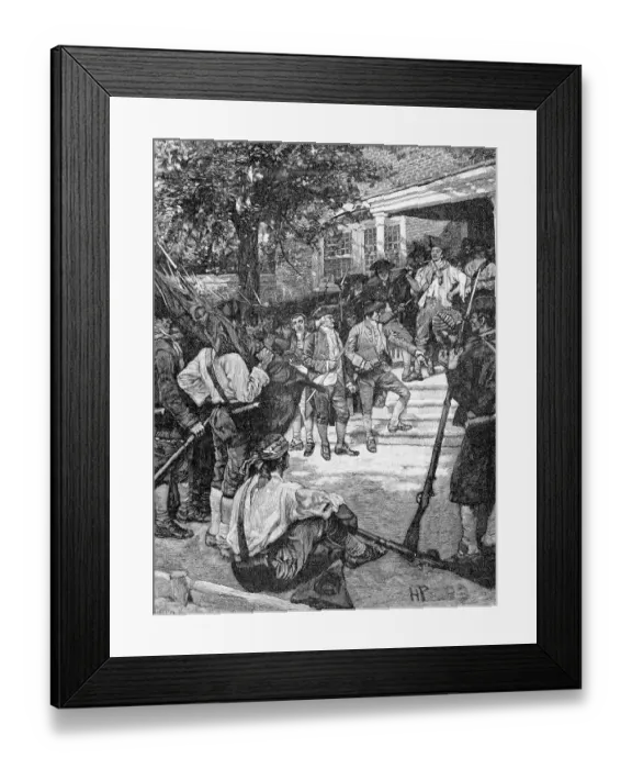Framed Print : Illustration of a Mob Seizing the Court House During Shay's Rebellion
