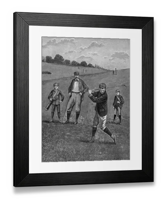 Framed Print : Men In Knickers Playing A Game Of Golf Framed Print : Men In Knickers Playing A Game Of Golf