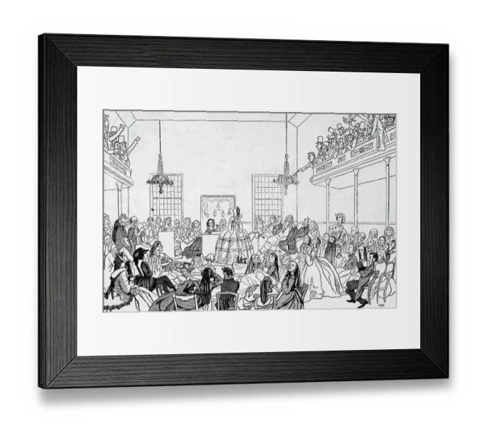 Framed Print : Illustration of First Women's Rights Convention in 1848 Framed Print : Illustration of First Women's Rights Convention in 1848