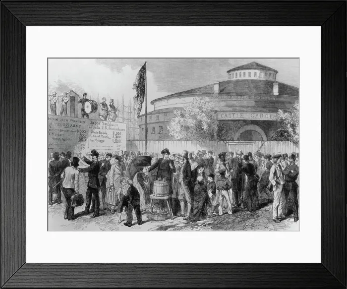 Framed Print : Illus.; Men Enlisting; Civil War Framed Print : Illus.; Men Enlisting; Civil War