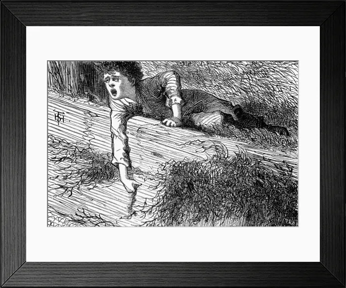 Framed Print : Man Plugging Dike With Finger Framed Print : Man Plugging Dike With Finger