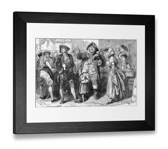 Framed Print : The Town Crier In Boston, Last Century Framed Print : The Town Crier In Boston, Last Century