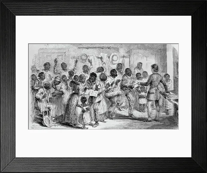 Framed Print : George Shelby Freeing Slaves; Cartoon Framed Print : George Shelby Freeing Slaves; Cartoon