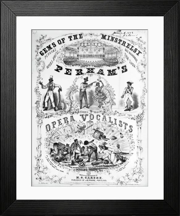 Framed Print : Advertisement For Minstral Show Framed Print : Advertisement For Minstral Show
