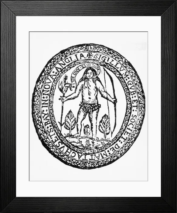 Framed Print : Seal Of The Massachusetts Bay Society
