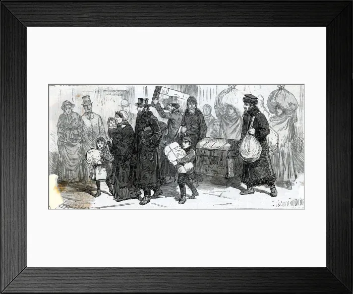 Framed Print : Exiles From Russia, First Day In Ny
