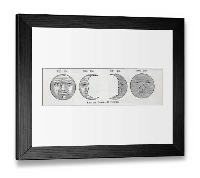 Framed Print : Four Phases Of The Moon Framed Print : Four Phases Of The Moon