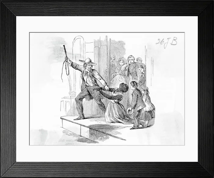 Framed Print : Slave Woman Being Dragged By Dealer Framed Print : Slave Woman Being Dragged By Dealer
