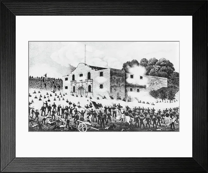 Framed Print : Lithograph of the Siege of the Alamo Framed Print : Lithograph of the Siege of the Alamo
