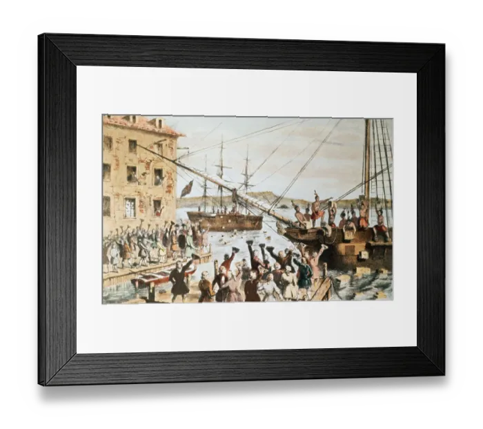 Framed Print : The Destruction of Tea at Boston Harbor by Nathaniel Currier Framed Print : The Destruction of Tea at Boston Harbor by Nathaniel Currier