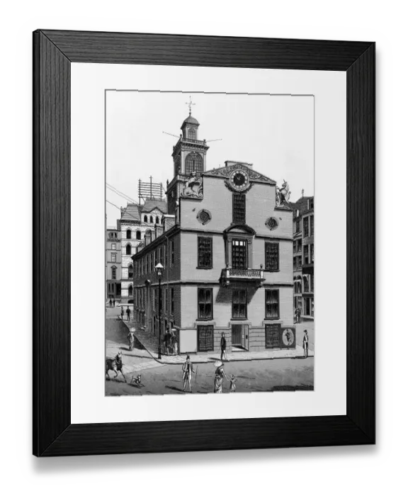 Framed Print : Illustration of Old State House in Boston Framed Print : Illustration of Old State House in Boston