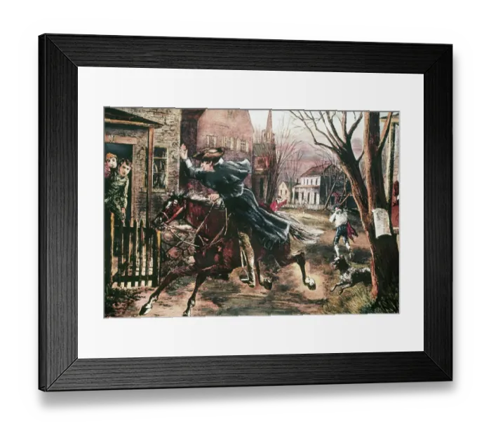 Framed Print : The Midnight Ride of Paul Revere Illustration Framed Print : The Midnight Ride of Paul Revere Illustration
