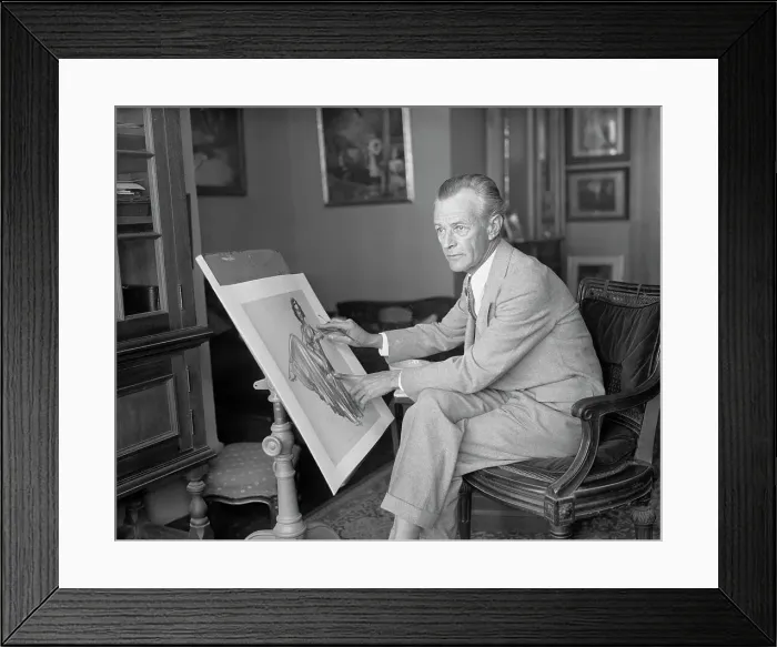 Framed Print : Everett Shinn Working in Studio Framed Print : Everett Shinn Working in Studio