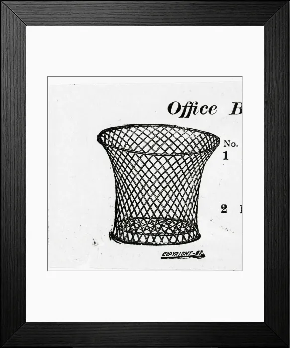 Framed Print : Illustration Of Wire Office Trash Basket Framed Print : Illustration Of Wire Office Trash Basket