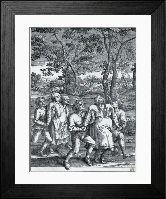 Framed Print : Two Epileptic Women Aided By Four Men Framed Print : Two Epileptic Women Aided By Four Men
