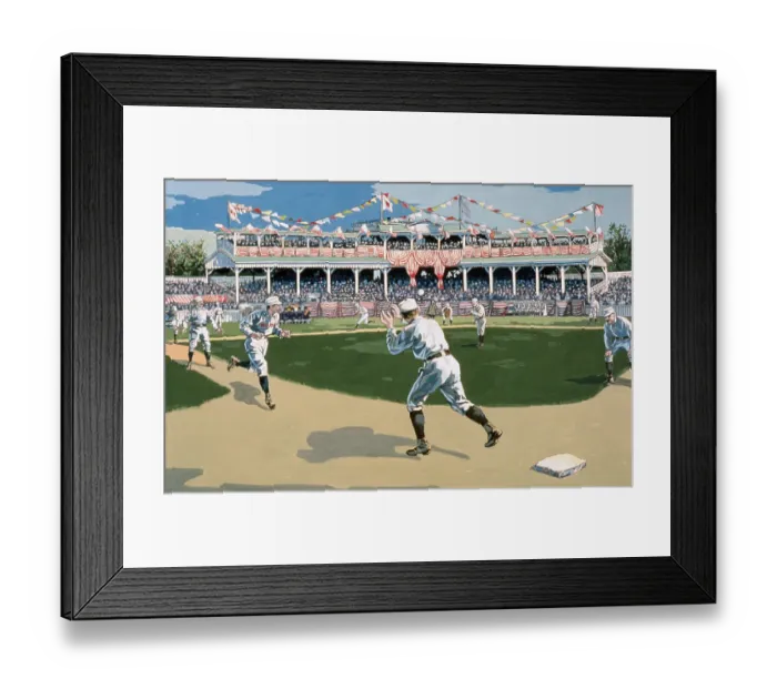 Framed Print : Nineteenth-Century Illustration of a Double Play in Baseball Framed Print : Nineteenth-Century Illustration of a Double Play in Baseball