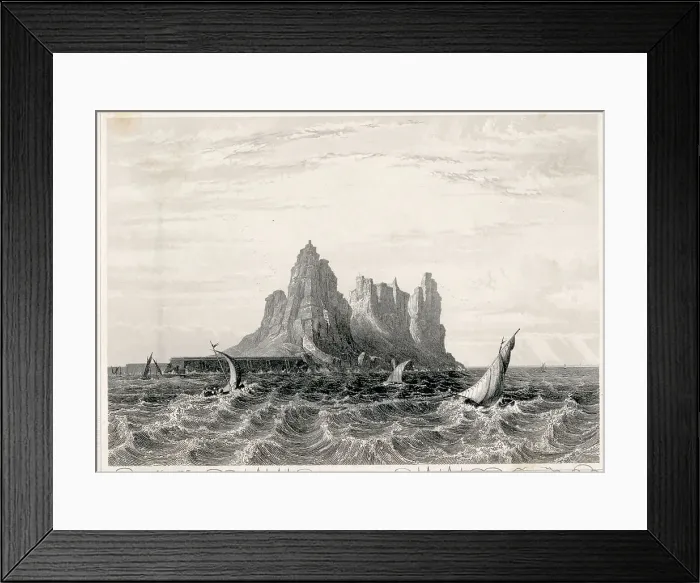 Framed Print : Engraving Of The Rock Of Gibraltar Framed Print : Engraving Of The Rock Of Gibraltar
