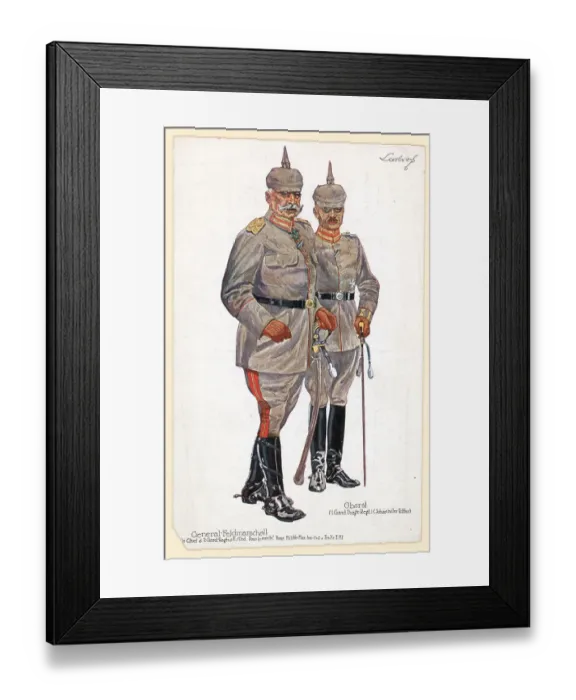 Framed Print : German Army Uniforms, World War I Framed Print : German Army Uniforms, World War I