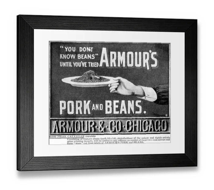 Framed Print : Advertisement for Armour's Pork and Beans Framed Print : Advertisement for Armour's Pork and Beans