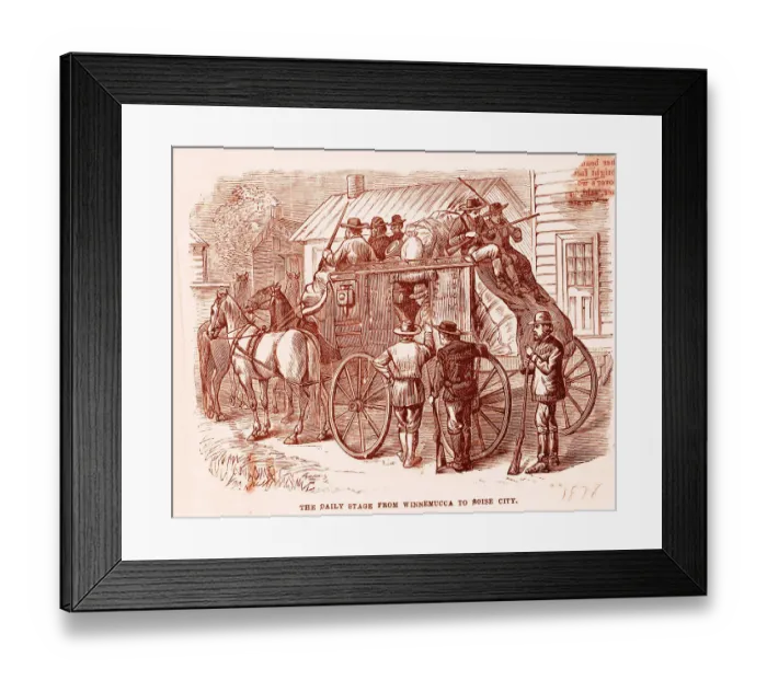Framed Print : Engraving Of Stage Coach W / Passengers Framed Print : Engraving Of Stage Coach W / Passengers