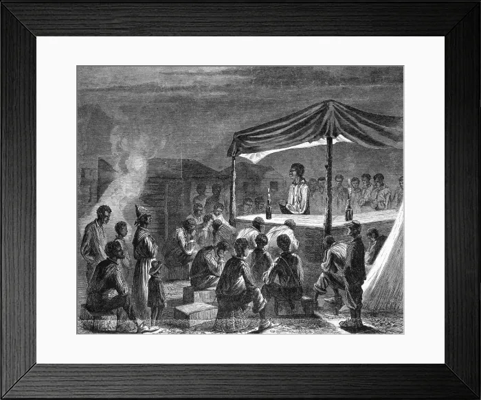 Framed Print : African Am Contraband Prayer Meeting Framed Print : African Am Contraband Prayer Meeting