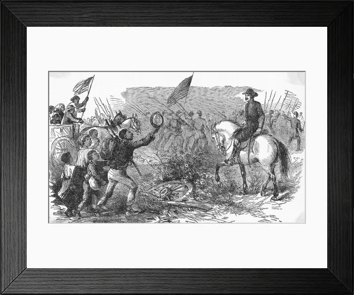 Framed Print : Illust. Of Slaves Fleeing To Army;Protec Framed Print : Illust. Of Slaves Fleeing To Army;Protec